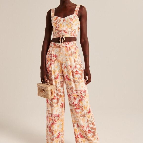 Abercrombie & Fitch Pants - Abercrombie & Fitch Floral Linen Blend Set